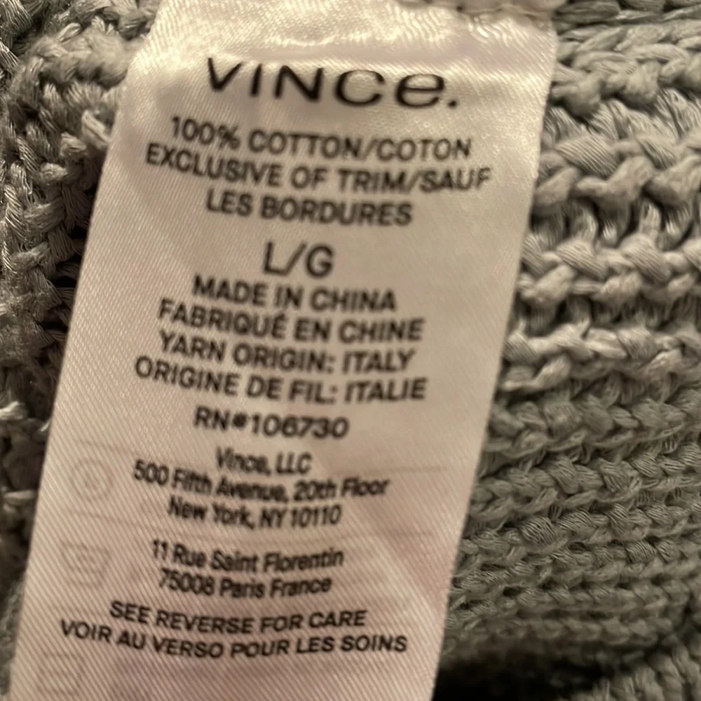 NWT Vince Sweater Tank Top Crossover in Size Large Blue Gray - Picture 6 of 6